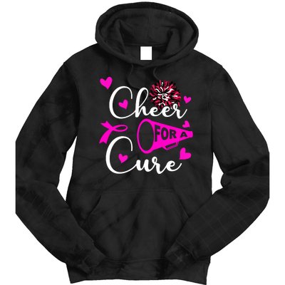 Cheer For A Cure Breast Cancer Awareness Tie Dye Hoodie