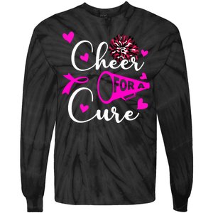 Cheer For A Cure Breast Cancer Awareness Tie-Dye Long Sleeve Shirt