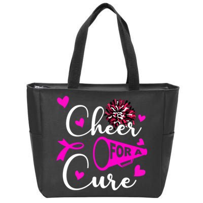 Cheer For A Cure Breast Cancer Awareness Zip Tote Bag