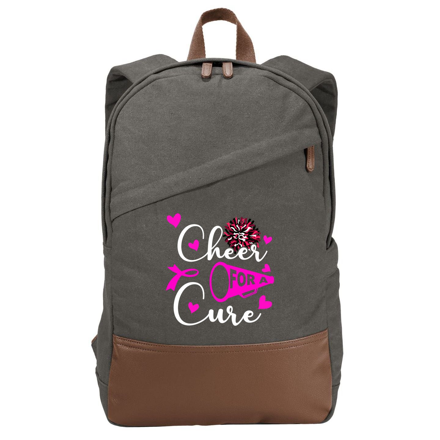 Cheer For A Cure Breast Cancer Awareness Cotton Canvas Backpack