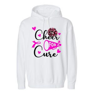 Cheer For A Cure Breast Cancer Awareness Garment-Dyed Fleece Hoodie