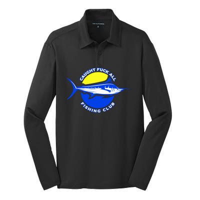 Caught Fuck All Fishing Club Silk Touch Performance Long Sleeve Polo