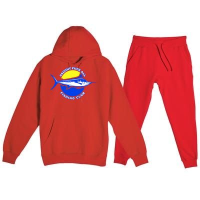 Caught Fuck All Fishing Club Premium Hooded Sweatsuit Set