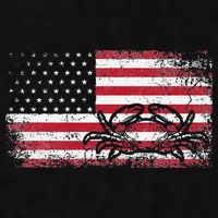 Crab Fisherman American Flag 4th of July Crabbing Ladies PosiCharge Tri-Blend Wicking Tank