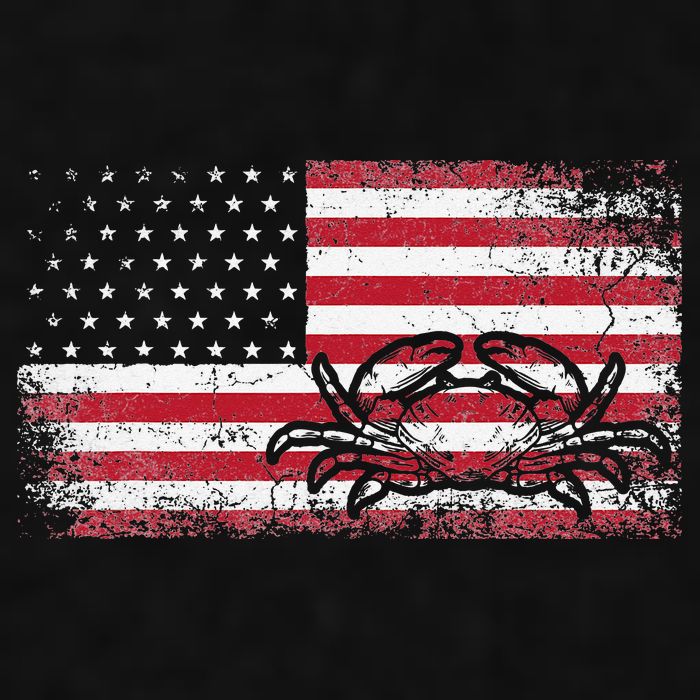 Crab Fisherman American Flag 4th of July Crabbing Ladies PosiCharge Tri-Blend Wicking Tank