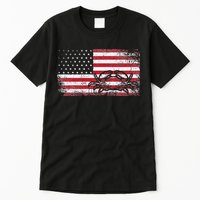 Crab Fisherman American Flag 4th of July Crabbing Tall T-Shirt