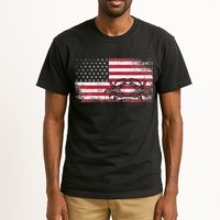 Crab Fisherman American Flag 4th of July Crabbing Tall T-Shirt