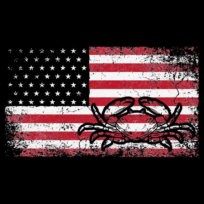 Crab Fisherman American Flag 4th of July Crabbing Bucket Hat