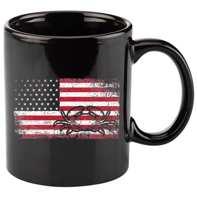 Crab Fisherman American Flag 4th of July Crabbing 11oz C Handle Ceramic Mug