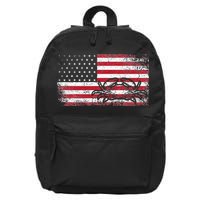 Crab Fisherman American Flag 4th of July Crabbing 16 in Basic Backpack