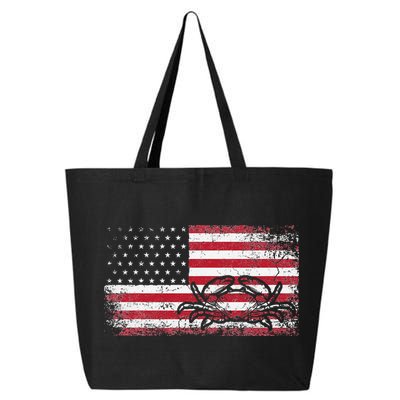 Crab Fisherman American Flag 4th of July Crabbing 25L Jumbo Tote