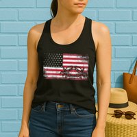 Crab Fisherman American Flag 4th of July Crabbing Womens Tank Top