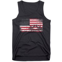 Crab Fisherman American Flag 4th of July Crabbing Tank Top