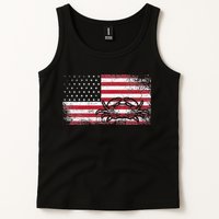 Crab Fisherman American Flag 4th of July Crabbing Tank Top