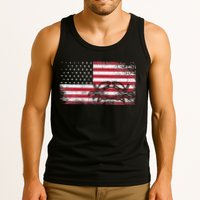 Crab Fisherman American Flag 4th of July Crabbing Tank Top