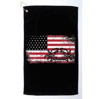 Crab Fisherman American Flag 4th of July Crabbing Golf Towel