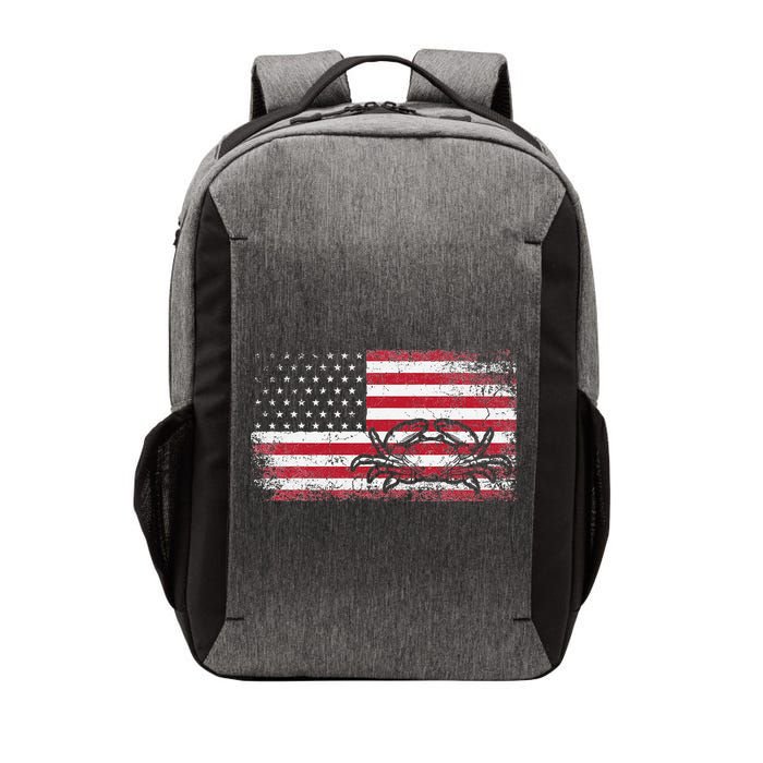 Crab Fisherman American Flag 4th of July Crabbing Vector Backpack