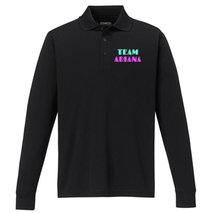 Cheer For Ariana, Show Support Be On Team Ariana | 90s Style Performance Long Sleeve Polo