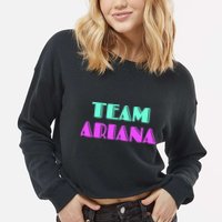Cheer For Ariana, Show Support Be On Team Ariana | 90s Style Cropped Pullover Crew