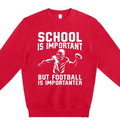 Cute Football Art For American Football Player Premium Crewneck Sweatshirt