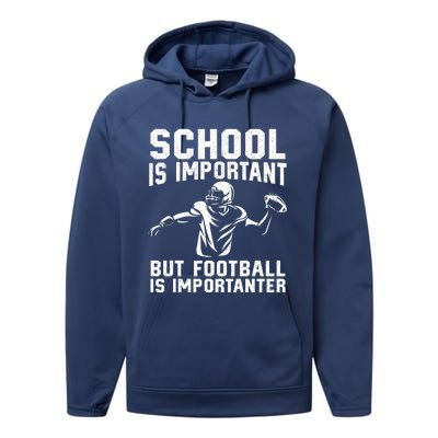 Cute Football Art For American Football Player Performance Fleece Hoodie