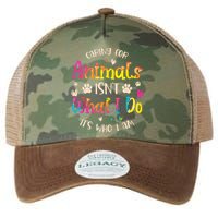 Caring For Animals Isnt What I Do Its Who Animal Rescue Legacy Tie Dye Trucker Hat