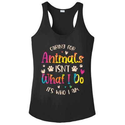 Caring For Animals Isnt What I Do Its Who Animal Rescue Ladies PosiCharge Competitor Racerback Tank