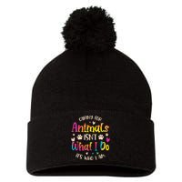 Caring For Animals Isnt What I Do Its Who Animal Rescue Pom Pom 12in Knit Beanie
