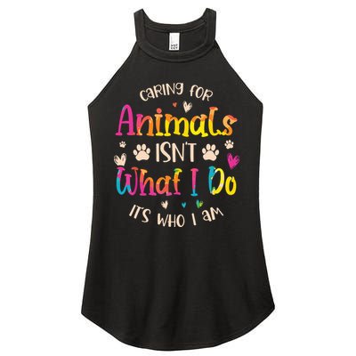 Caring For Animals Isnt What I Do Its Who Animal Rescue Women's Perfect Tri Rocker Tank