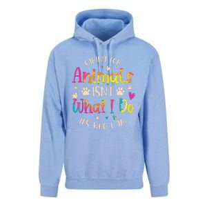 Caring For Animals Isnt What I Do Its Who Animal Rescue Unisex Surf Hoodie