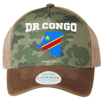 Congolese Flag And Map Dr. Congo Coordinates Legacy Tie Dye Trucker Hat