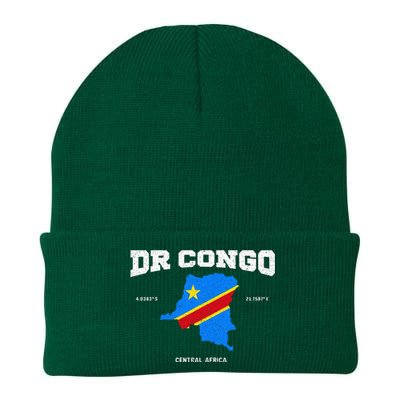 Congolese Flag And Map Dr. Congo Coordinates Knit Cap Winter Beanie