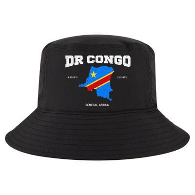 Congolese Flag And Map Dr. Congo Coordinates Cool Comfort Performance Bucket Hat