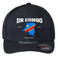 Congolese Flag And Map Dr. Congo Coordinates Flexfit Unipanel Trucker Cap