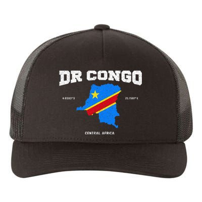 Congolese Flag And Map Dr. Congo Coordinates Yupoong Adult 5-Panel Trucker Hat