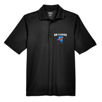 Congolese Flag And Map Dr. Congo Coordinates Men's Origin Performance Pique Polo