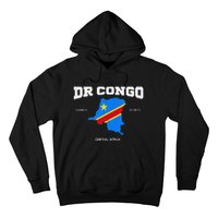 Congolese Flag And Map Dr. Congo Coordinates Hoodie