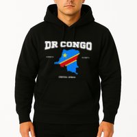 Congolese Flag And Map Dr. Congo Coordinates Hoodie