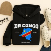 Congolese Flag And Map Dr. Congo Coordinates Hoodie