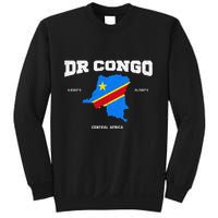 Congolese Flag And Map Dr. Congo Coordinates Sweatshirt