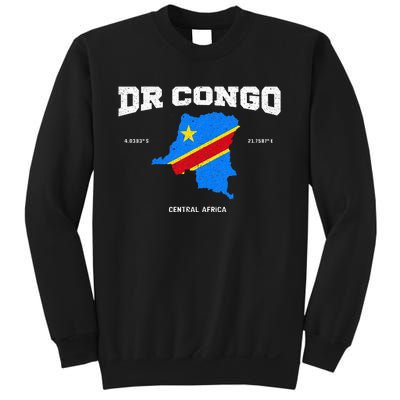 Congolese Flag And Map Dr. Congo Coordinates Sweatshirt