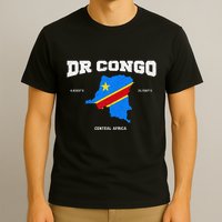 Congolese Flag And Map Dr. Congo Coordinates T-Shirt