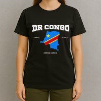 Congolese Flag And Map Dr. Congo Coordinates T-Shirt