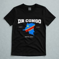 Congolese Flag And Map Dr. Congo Coordinates T-Shirt