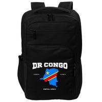 Congolese Flag And Map Dr. Congo Coordinates Impact Tech Backpack