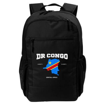 Congolese Flag And Map Dr. Congo Coordinates Backpack