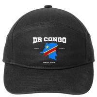 Congolese Flag And Map Dr. Congo Coordinates 7-Panel Snapback Hat