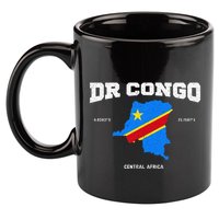 Congolese Flag And Map Dr. Congo Coordinates 11oz C Handle Ceramic Mug