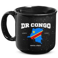 Congolese Flag And Map Dr. Congo Coordinates 15oz Campfire Ceramic Mug
