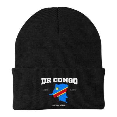 Congolese Flag And Map Dr. Congo Coordinates Beanie